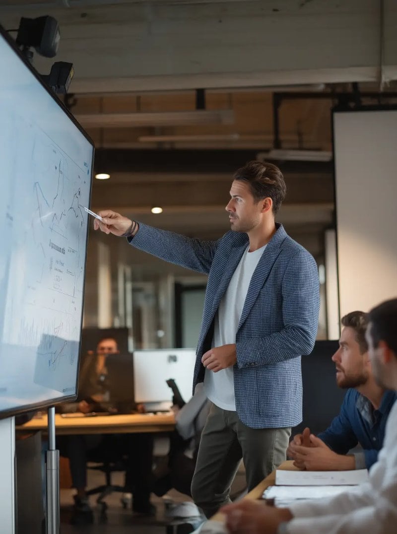 Team collaborating on IT solutions, showcasing the benefits of Managed IT Services for reliable business outcomes.